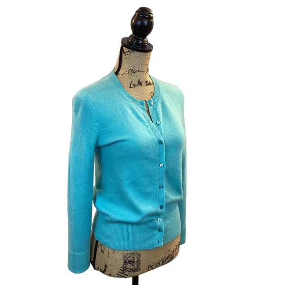 Vertical Design 2-Ply Cashmere Cardigan Sweater - Picture 2 of 7